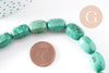 Perle longue ovale turquoise, howlite naturelle,perle turquoise,perle pierre, fil de 39,cm x1 (G5465)