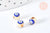 Perle mauvais œil doré émail bleu foncé laiton doré 5,5mm,chance, bijou mauvais oeil, x10 G7118
