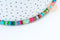 Perle multicolore pierre heishi,perle pierre rondelle pour création bijoux femme,4mm,fil de 155 perles, X1 (G5586)