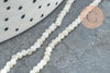 Perle nacre blanche naturelle ronde facettée 2mm, x1 fil de 40cm (G5623)