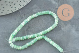 Perle nacre naturelle heishi vert pastel,tube coquillage coloré,perle coquillage,2x4mm, le fil de 20 cm, x1 (G5129)