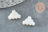 Perle nuage nacre blanche naturelle 15mm, x1 (G1973)