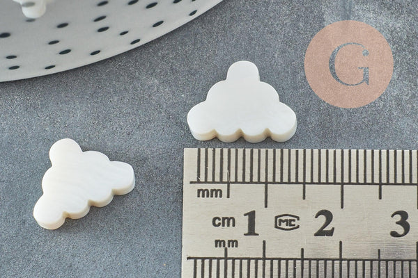 Perle nuage nacre blanche naturelle 15mm, x1 (G1973)