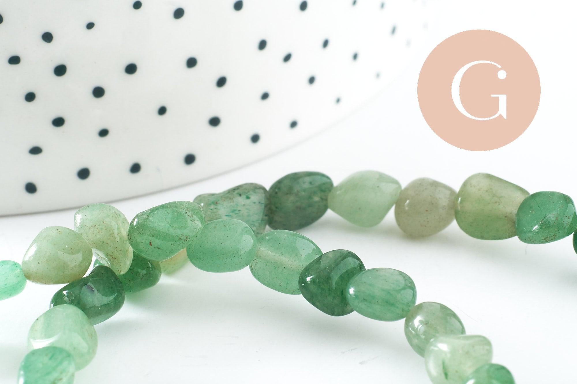 Perle nuggets aventurine ,pierre précieuse,pierre naturelle, aventurine,pierre roulée,5-7mm, x1 (G3040)