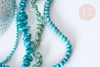 Perle nuggets rondelle Howlite teintée turquoise foncé naturelle 5-30mm,fil de 40cm x1 (G8194)
