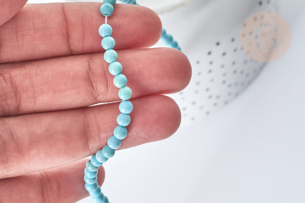 Perle nuggets rondelle Howlite teintée turquoise foncé naturelle 5-30mm,fil de 40cm x1 (G8194)