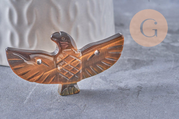 Perle oiseau aigle pierre naturelle 40mm, x1 (G10332)