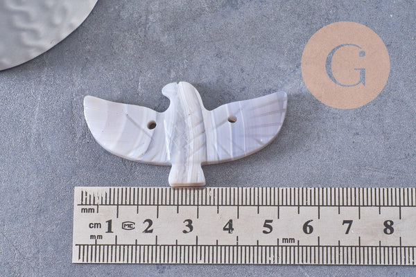 Perle oiseau aigle pierre naturelle 40mm, x1 (G10332)