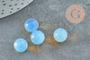Perle opalite blanche ronde non percée 10mm, x1 (G7107)
