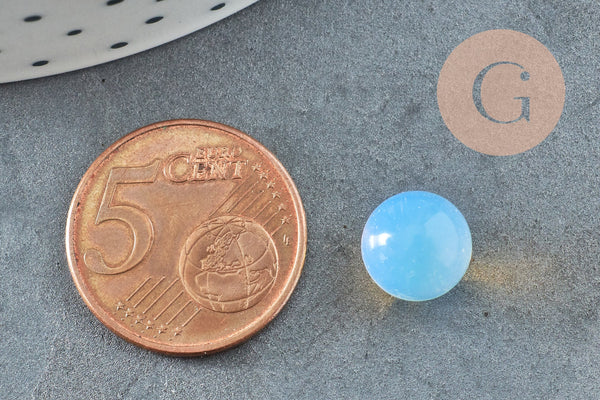 Perle opalite blanche ronde non percée 10mm, x1 (G7107)