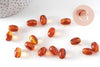 Perle ovale acrylique imitation ambre marron 14mm, x10 (G10998)