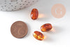 Perle ovale acrylique imitation ambre marron 14mm, x10 VALIDE
