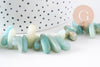 Perle ovale amazonite naturelle 13-22mm,perle pierre naturelle , fil 40cm x1 (G8536)