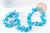 Perle ovale chips howlite turquoise, pierre howlite naturelle, pierre,perle pierre,12-20mm, fil de 39cm x1 (G4068)