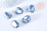 Perle ovale en porcelaine artisanale, des perles en céramique pour des bijoux originaux, 18-21mm, x5 (G5467)