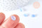 Perle ovale goutte verre imitation jade bleu clair 8.5mm, x10 Perles (G7294)