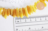 Perle ovale jade jaune topaze, pierre précieuse et naturelle, pierre roulée, 13-22mm, fil 40cm, x1 (G1114)