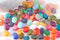 Perle ovale plate acrylique imitation pierre 19x15mm, x10 (G10489)