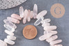 Perle ovale quartz rose naturel 13-22mm, x1 fil de 22cm (G1475)