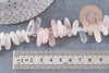 Perle ovale quartz rose naturel 13-22mm, x1 fil de 22cm (G1475)