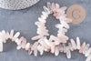 Perle ovale quartz rose naturel 13-22mm, x1 fil de 22cm (G1475)