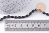 Perle ovale verre facetté noir 6x4mm, fil de 38cm x1 (G10628)