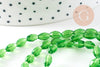 Perle ovale verre facetté vert clair 6x4mm, fil de 38cm, x1 (G10600)