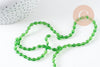 Perle ovale verre facetté vert clair 6x4mm, fil de 38cm, x1 (G10600)