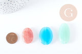 Perle ovale verre multicolore 24-40mm, création bijoux faits main x1 (G9696)