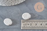 Perle poisson céramique blanche 17mm, x5 (G11338)-Perles-Gingerlily Perles
