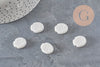 Perle poisson céramique blanche 17mm, x5 (G11338)-Perles-Gingerlily Perles