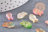 Perle poisson verre multicolore 15.5mm, x10 (G10822)