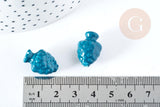 Perle porcelaine vert pomme de pin 19mm,perle céramique, fabrication bijoux, x10 (G8456)