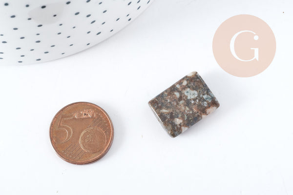 Perle rectangle Lakelandite marron naturelle 20x15mm, x5 (G8271)