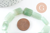 Perle rectangle aventurine naturelle, x1 fil de 21cm (G9711)