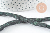 Perle rectangle jaspe noir et vert naturel, x1 fil de 40cm (G2353)