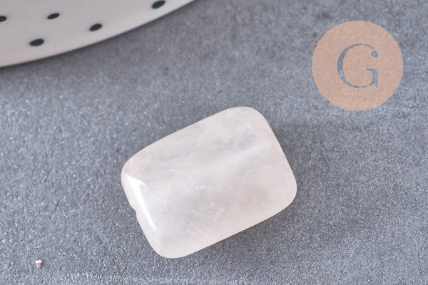 Perle rectangle quartz rose naturelle 16mm, x1 fil de 21cm (G2132)