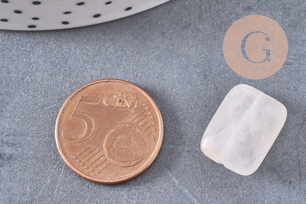 Perle rectangle quartz rose naturelle 16mm, x1 fil de 21cm (G2132)