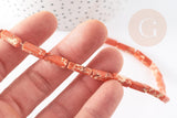 Perle rectangulaire regalite orange, pierre naturelle, perles jaspe, 12mm, fil de 40cm, x1 (G1108)