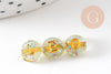 Perle ronde Lettre Alphabet plastique paillettes doré, x10Gr (G1968)