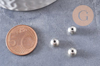 Perle ronde argent tibétain vieilli,perles argent, sans nickel,perle intercalaire, 6mm, x10 (G0819)