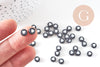 Perle ronde coeur blanc plastique noir,perle plastique,perle ronde lettre,x 10 grammes, (G2189)
