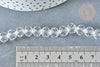 Perle ronde cristal facetté transparent 10mm, x1 fil de 46cm (G8145)