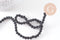 Perle ronde en lave noire naturelle 6mm, x1 fil de 39cm (G1571)