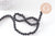 Perle ronde en lave noire naturelle 6mm, x1 fil de 39cm (G1571)