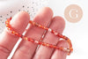 Perle ronde facettée cornaline orange naturelle 4-4.5mm facetté, x1 fil de 35cm (G4372)