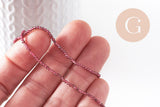 Perle ronde grenat naturel facetté 2mm, x1 fil de 38cm (G9980)