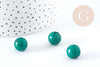 Perle ronde howlite de synthèse teintée vert 12mm, x5 (G8286)
