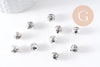 Perle ronde intercalaire zamac argent gravé 8mm, x10 (G10304)