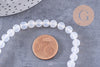 Perle ronde jade naturel blanc 6mm, x1 fil de 37cm (G3866)